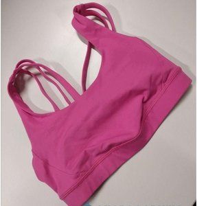 New Lululemon Women's Pink Stretch Criss Cross Sports Bra Size 4